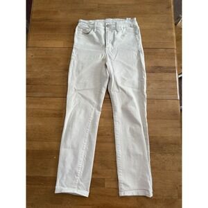 Good American Good Legs Straight Jeans White Size 6/28 Tiny Flaw